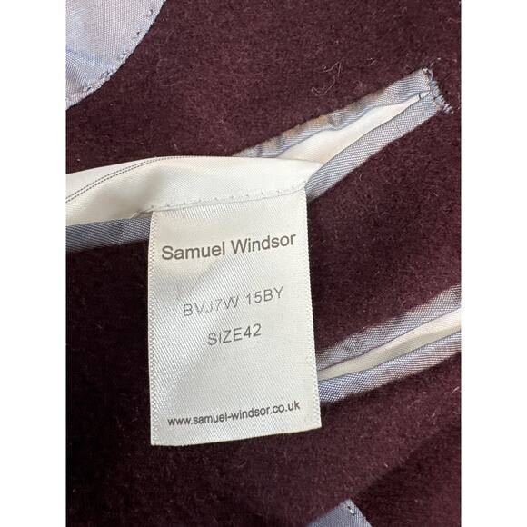 Samuel Windsor Long Wool Jacket Mens Long Overcoat Wool Cashmere Coat Size 42 - Picture 7 of 8